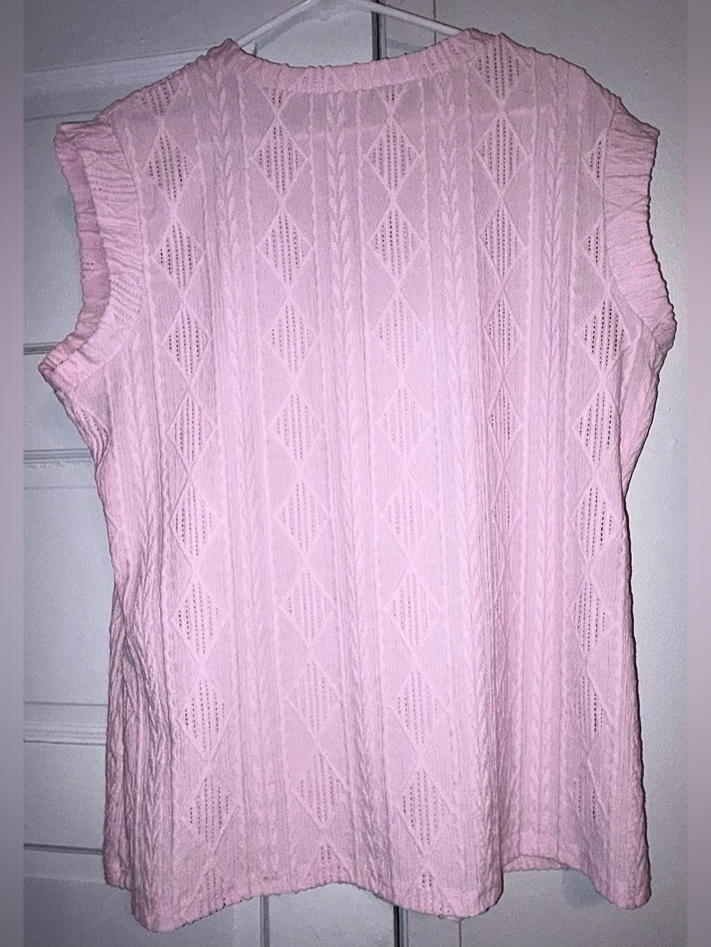 Pink Textured Short Sleeve Top